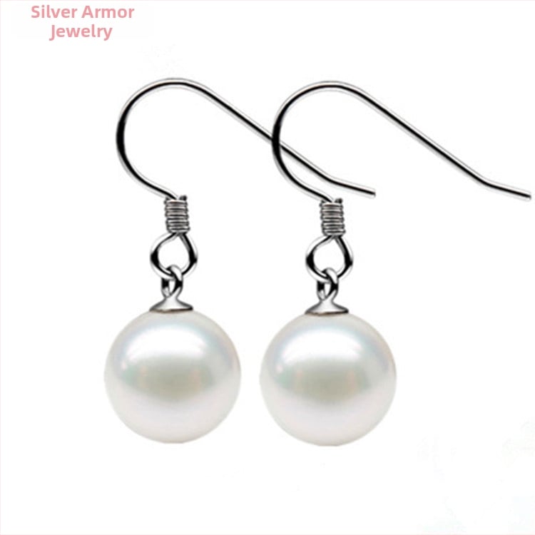 Σκουλαρίκια από S925 Ασήμι με φούντες και μαργαριτάρι γλυκού νερού, γεωμετρικός σχεδιασμός, Yin Kaibin, για γυναίκες