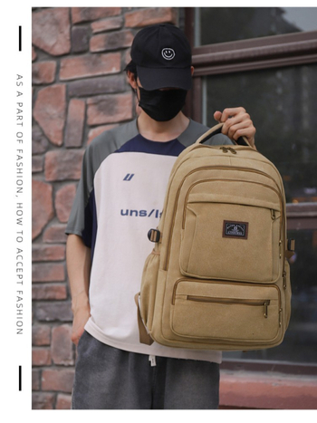 Rucsac din pânză pentru călătorii, compartiment pentru laptop, capacitate 20–35 L, curele cu pernă de aer, căptușeală poliester