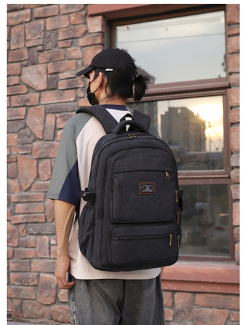 Rucsac din pânză pentru călătorii, compartiment pentru laptop, capacitate 20–35 L, curele cu pernă de aer, căptușeală poliester