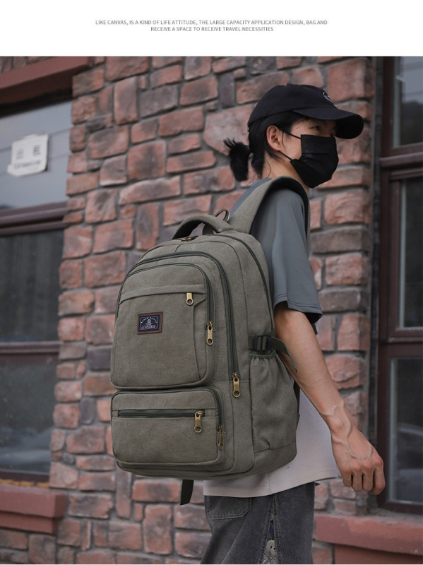 Rucsac din pânză pentru călătorii, compartiment pentru laptop, capacitate 20–35 L, curele cu pernă de aer, căptușeală poliester