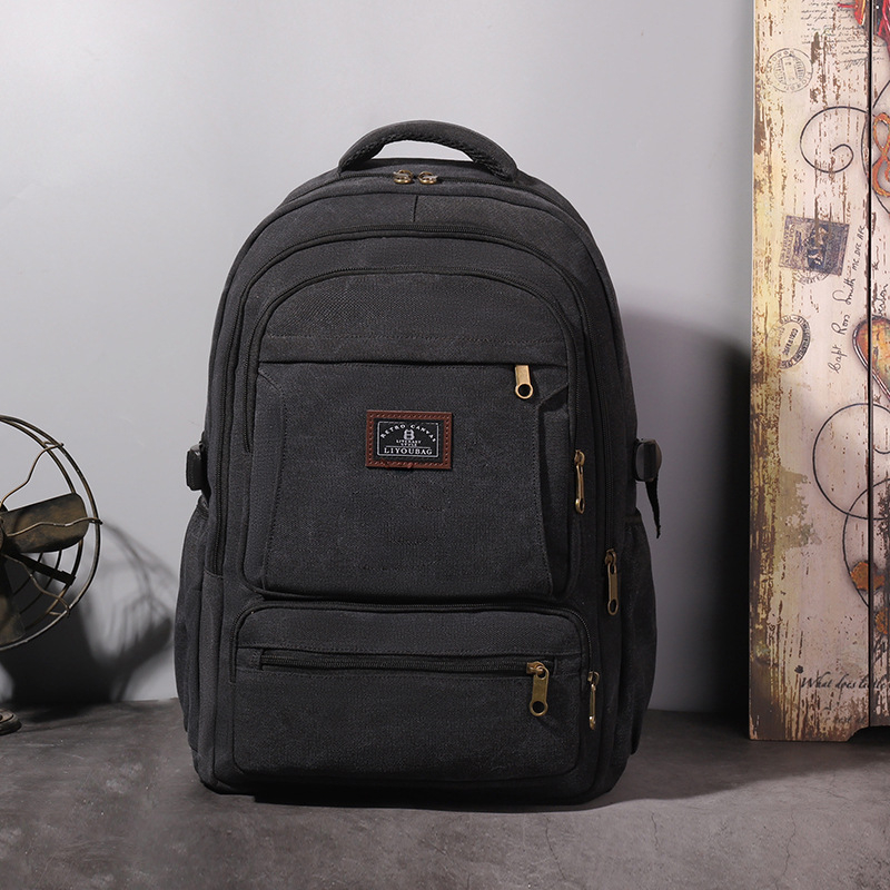 Rucsac din pânză pentru călătorii, compartiment pentru laptop, capacitate 20–35 L, curele cu pernă de aer, căptușeală poliester