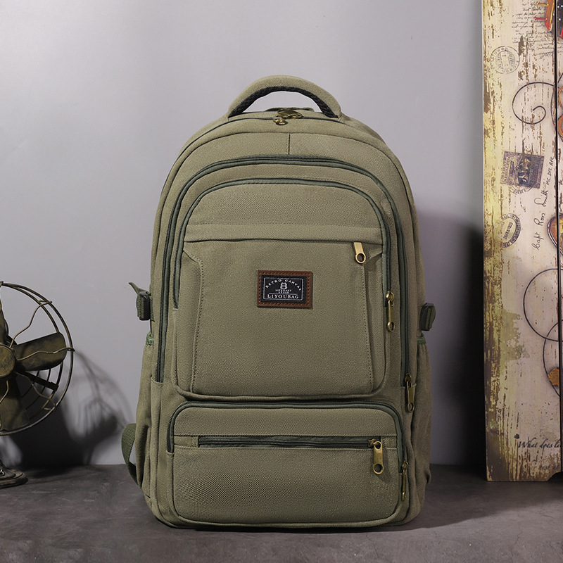 Rucsac din pânză pentru călătorii, compartiment pentru laptop, capacitate 20–35 L, curele cu pernă de aer, căptușeală poliester