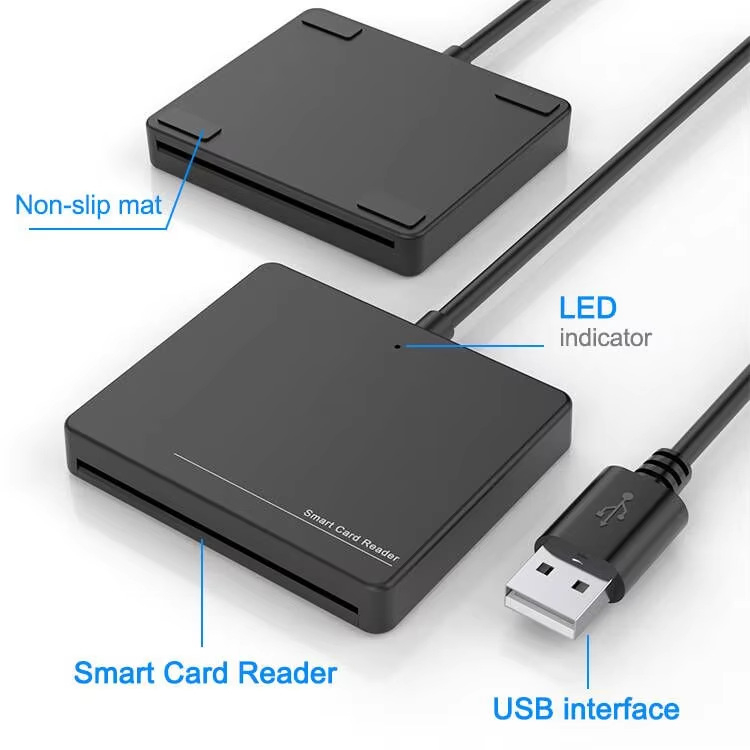 Rocketek Cr813 Cititor inteligent de carduri multifuncțional USB 2.0 | citește carduri SIM, CAC, ID/IC | Windows XP–10 și macOS | Carcasă ABS