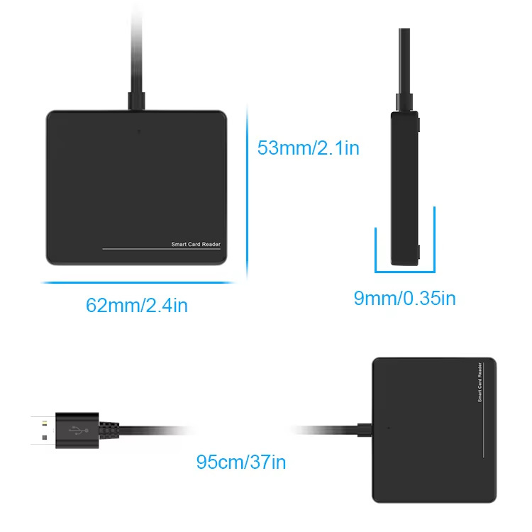 Rocketek Cr813 Cititor inteligent de carduri multifuncțional USB 2.0 | citește carduri SIM, CAC, ID/IC | Windows XP–10 și macOS | Carcasă ABS