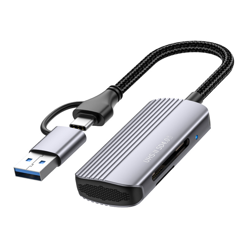 Cititor USB 4.0 All-in-One pentru carduri SD/TF, Interfață Type-C, Plug-and-Play, Aliaj de aluminiu