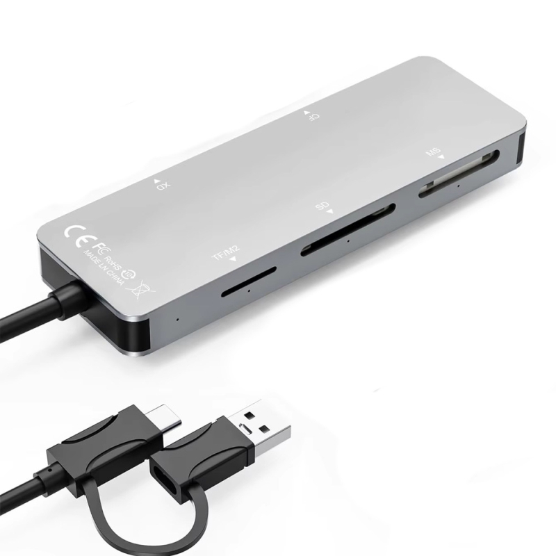 Αναγνώστης καρτών All-in-One με USB-C & USB 3.0 | Υποστήριξη CF, SD, TF, MS Duo, MS Micro (M2) | Αλουμινένιο σώμα | Εγγύηση 1 έτους
