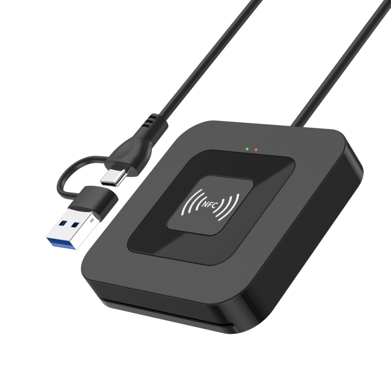 USB i Type-C NFC Smart IC čitač kartica - 2-u-1, sučelje USB/Type-C, kompatibilan s Windows, Linux, macOS