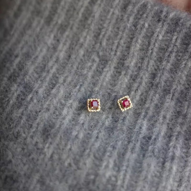 Naušnice od 925 srebra, pozlaćene 18K zlatom, geometrijski dizajn, cirkon kamenci