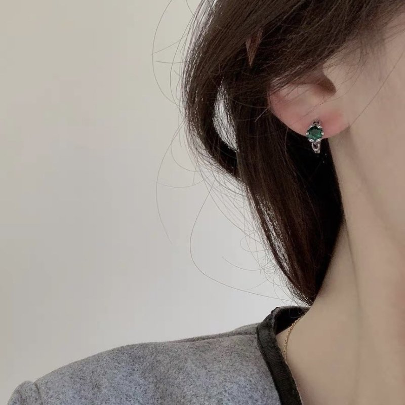 Σκουλαρίκια από χαλκό - γεωμετρικός σχεδιασμός, απλός γυναικείος στυλ, εντοιχισμένοι λίθοι με επίχρυση επικάλυψη, φινίρισμα ηλεκτροπλατίωσης