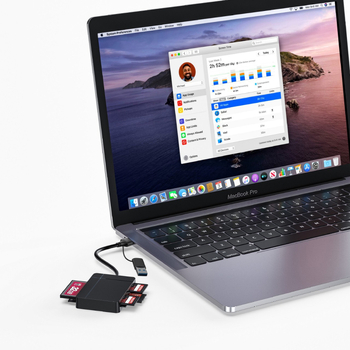 USB-C čitač kartica – Sedam u jednoj, dvostruko USB-C/USB-A sučelje, Podržava CF/SD/SDHC/XD/MMC Plus/TF/MicroSD, Kompatibilan s Mac OS
