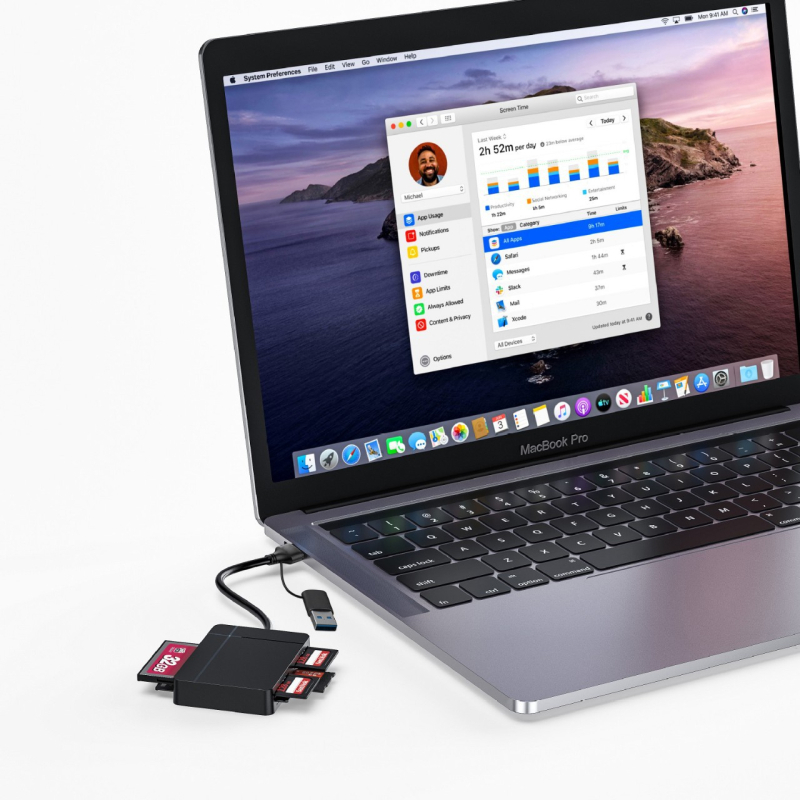 USB-C čitač kartica – Sedam u jednoj, dvostruko USB-C/USB-A sučelje, Podržava CF/SD/SDHC/XD/MMC Plus/TF/MicroSD, Kompatibilan s Mac OS