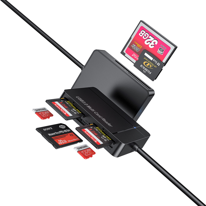 USB-C čitač kartica – Sedam u jednoj, dvostruko USB-C/USB-A sučelje, Podržava CF/SD/SDHC/XD/MMC Plus/TF/MicroSD, Kompatibilan s Mac OS