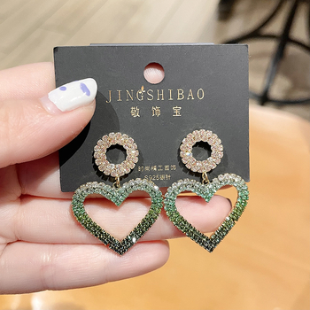 Náušnice – prirodzený štýl pre ženy, meď materiál, srdcový tvar, leto 2021 vydanie