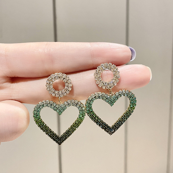 Náušnice – prirodzený štýl pre ženy, meď materiál, srdcový tvar, leto 2021 vydanie