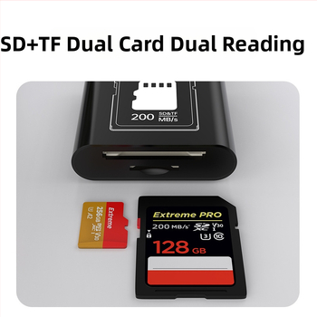 Karta čítačka SYRUI Sy-239 s rozhrani Lightning a Type-C, SD/TF karty, USB 3.0 OTG pre iPhone a Android