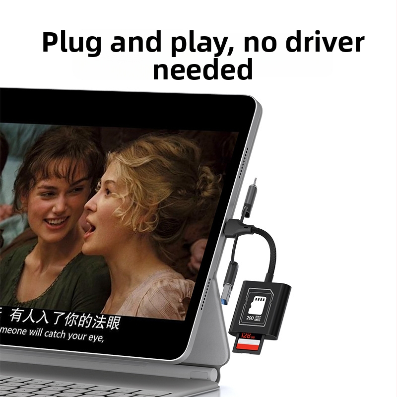 Karta čítačka SYRUI Sy-239 s rozhrani Lightning a Type-C, SD/TF karty, USB 3.0 OTG pre iPhone a Android