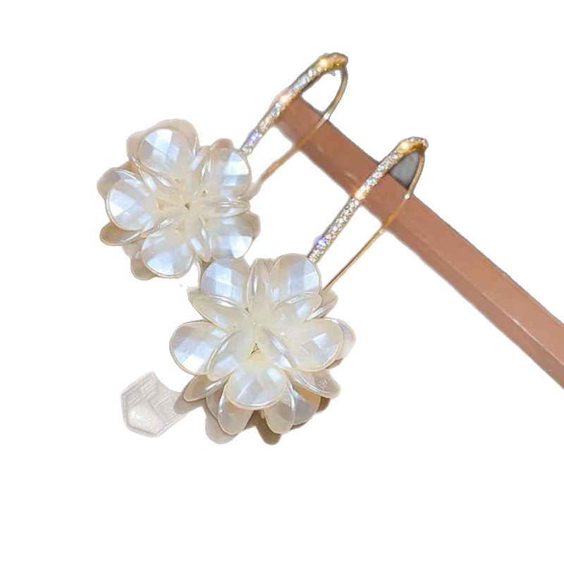 Σκουλαρίκια με μαργαριτάρια σε σχήμα λουλουδιού, ηλεκτροπλατιωμένη επίστρωση, άνοιξη 2025, για γυναίκες