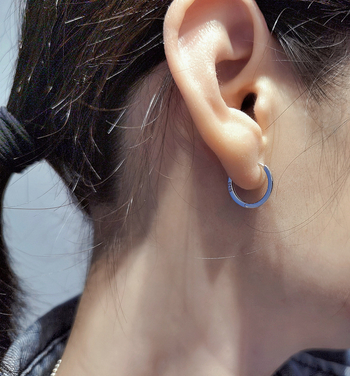 Ασημένια σκουλαρίκια S925, γεωμετρικοί κρίκοι για άνδρες και γυναίκες, γυαλιστερή επιφάνεια, ηλεκτροεπικάλυψη, βάρος 1.52 g