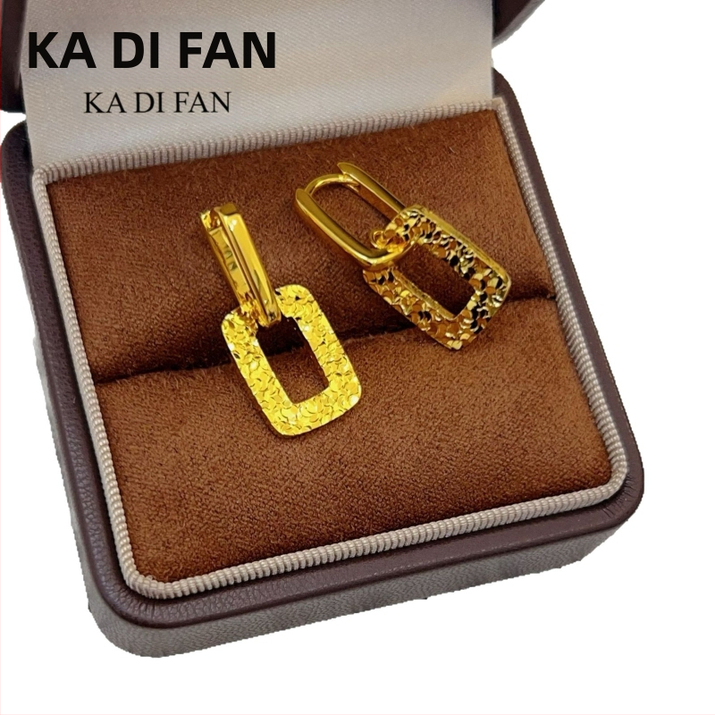 Geometriski kvadrātveida auskari, zeltainu pārklājums, sakausējums, sievietēm, dabīgais stils – svaigs un salds