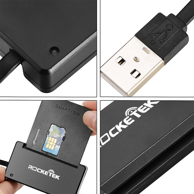 Rocketek CR384-A Čitač pametnih kartica za CAC, SIM, bankovne i osobne kartice – USB 2.0, kompatibilan s Windows/macOS/Linux