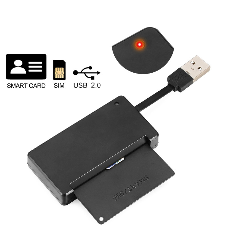 Rocketek CR384-A Čitač pametnih kartica za CAC, SIM, bankovne i osobne kartice – USB 2.0, kompatibilan s Windows/macOS/Linux