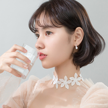 Σκουλαρίκια S925 Ασήμι, κυκλικά γεωμετρικά, φρέσκο και γλυκό στυλ, G1747