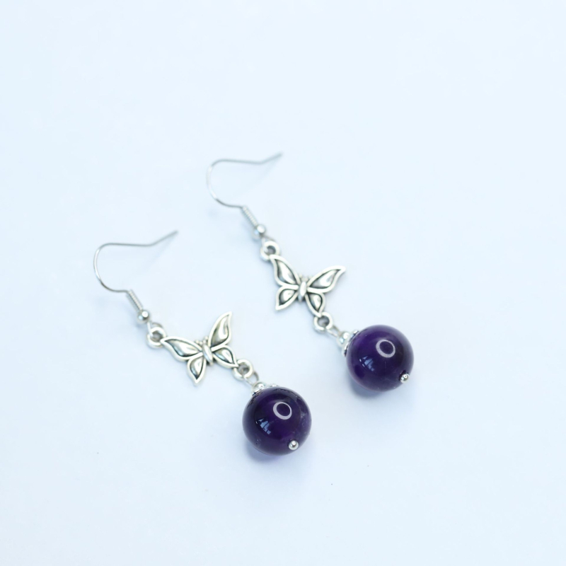 Auskarai no dabiskā kristāla, ziedu forma, vienkāršs stils, sievietēm, rudens 2025 izlaidums