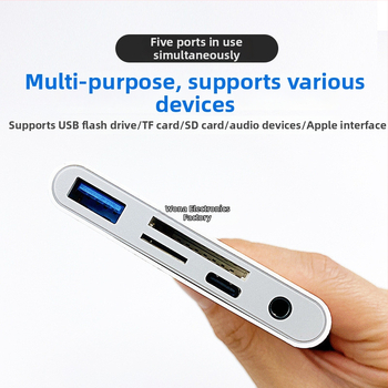Type-C kaartide lugeja - 5-in-1 OTG USB 3.0 adapter SD/TF jaoks Android