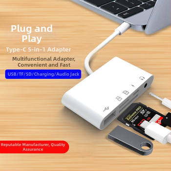 Type-C kaartide lugeja - 5-in-1 OTG USB 3.0 adapter SD/TF jaoks Android