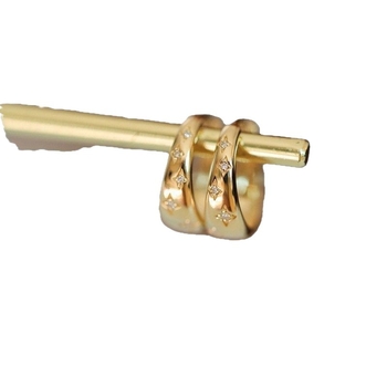 Cercei: Argint 925, placare cu aur 18K, zirconiu, design geometric, pentru femei