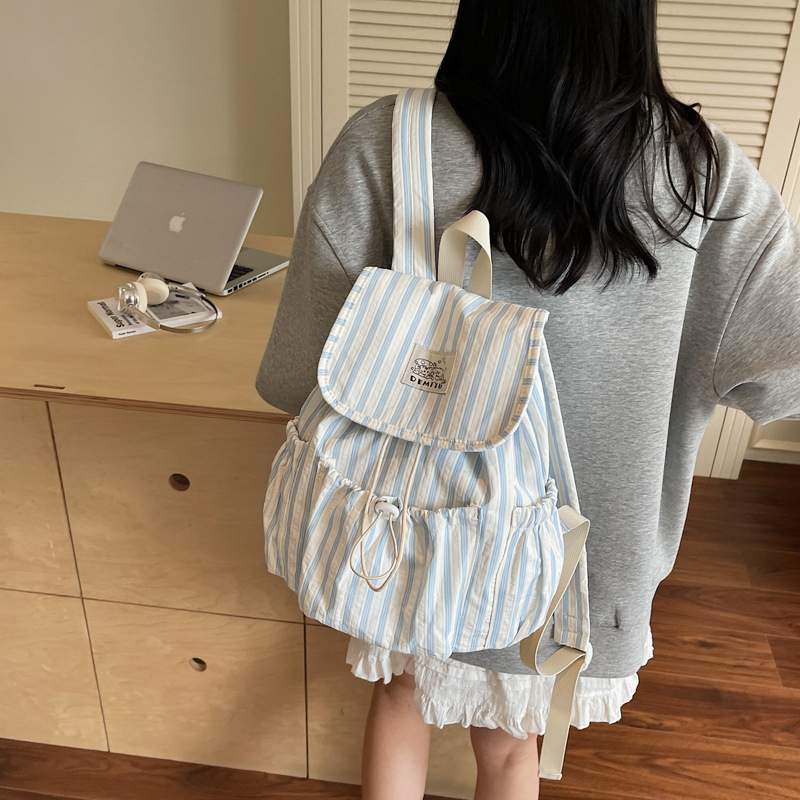 Prúžkový nylonový batoh, s zakrivenými ramennými popruhmi, Ruiyingzizhi