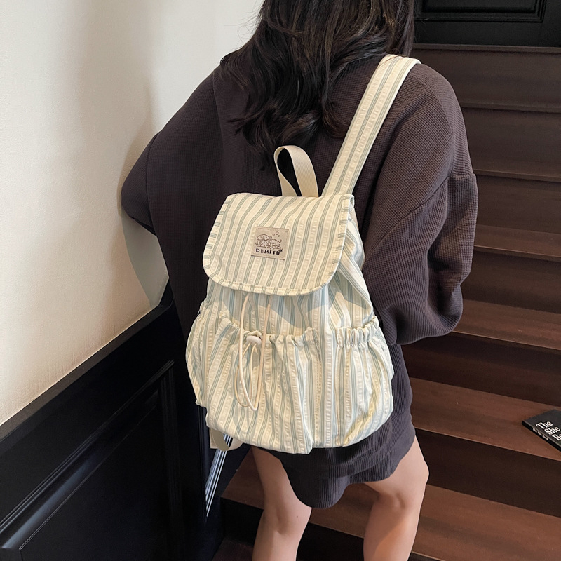 Prúžkový nylonový batoh, s zakrivenými ramennými popruhmi, Ruiyingzizhi