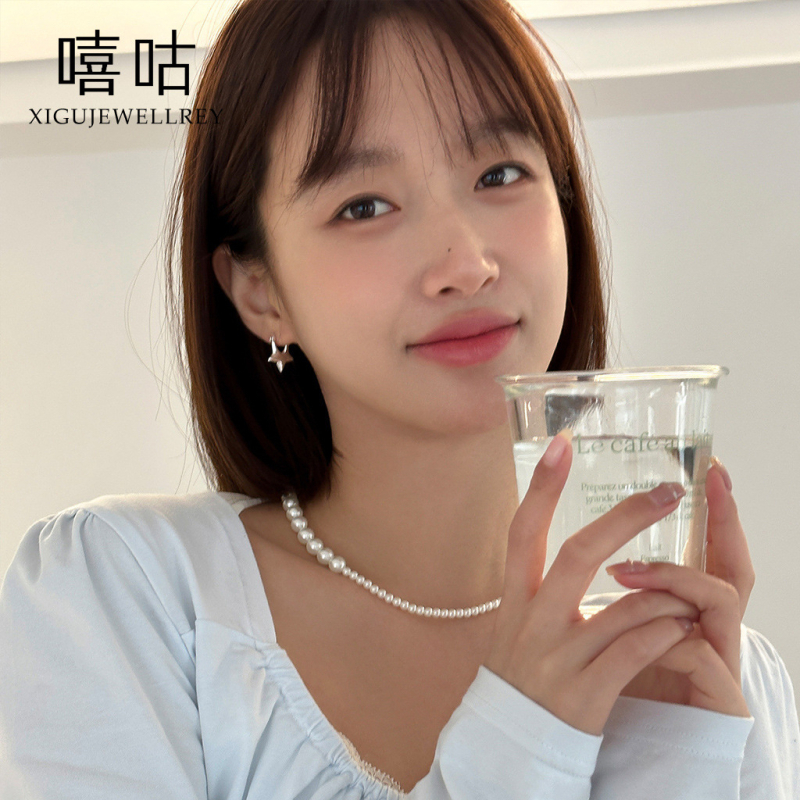 Овеци - 925 сребро, триизмерна звезда с пет точки за ухо, електроплатирани, за жени, пролет 2024