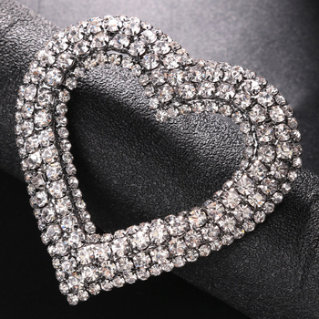 Naušnice u obliku srca s rhinestones, elektroplatirane, ekscentričan stil, ženski modni nakit
