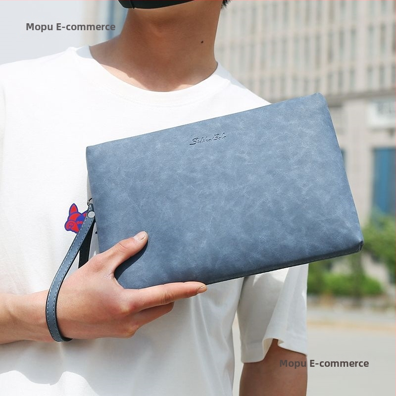 Pánska clutch taška na voľný čas a cestovanie, polyester, podšívka z mikrovlákna, priedušná, ultra ľahká, odolná voči opotrebeniu, rozšíriteľný objem, jesenná 2025 verzia