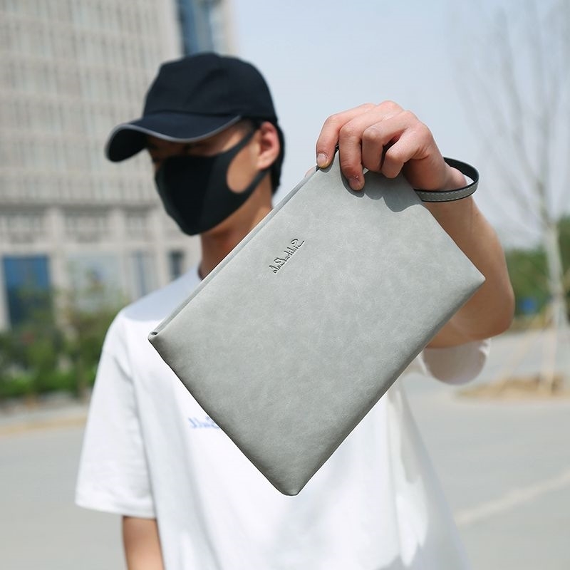 Geantă clutch pentru bărbați pentru călătorii de relaxare, poliester, căptușeală din microfibră sintetică, respirabilă, ultraușoară, rezistentă la uzură, capacitate extensibilă, lansare toamnă 2025