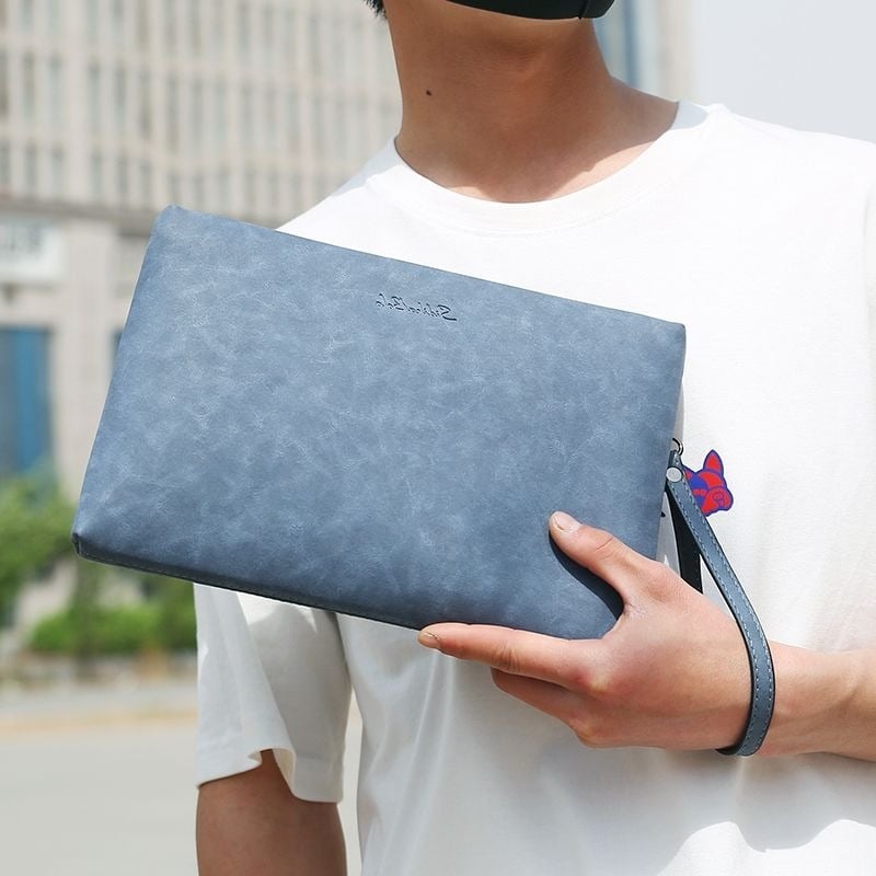 Geantă clutch pentru bărbați pentru călătorii de relaxare, poliester, căptușeală din microfibră sintetică, respirabilă, ultraușoară, rezistentă la uzură, capacitate extensibilă, lansare toamnă 2025