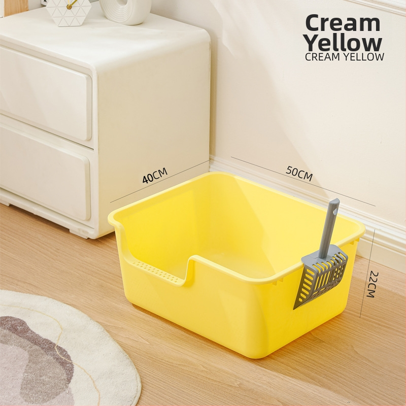 Mačacia toaleta, jednovrstvá konštrukcia, otvorená proti špliechaniu, čiastočne uzavretý dizajn, PP materiál