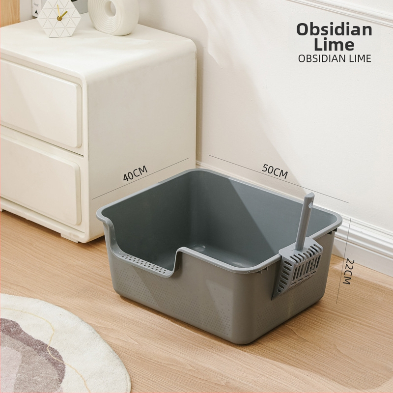 Mačacia toaleta, jednovrstvá konštrukcia, otvorená proti špliechaniu, čiastočne uzavretý dizajn, PP materiál