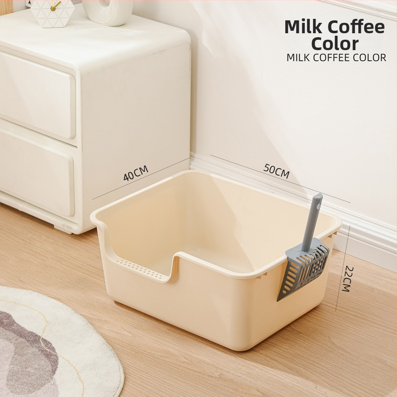 Mačacia toaleta, jednovrstvá konštrukcia, otvorená proti špliechaniu, čiastočne uzavretý dizajn, PP materiál