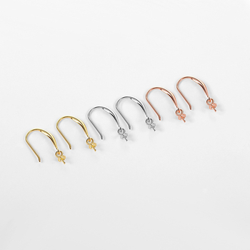 Ушна кука за обици – 925 стерлингово сребро, електроплатено, персонализируемо, обков за обици