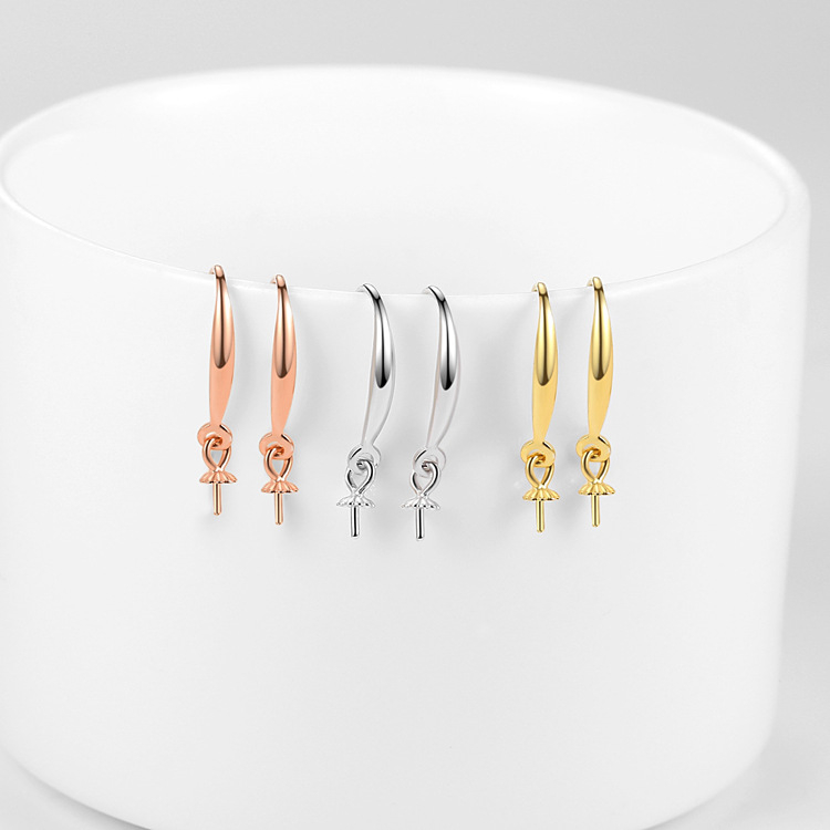 Ушна кука за обици – 925 стерлингово сребро, електроплатено, персонализируемо, обков за обици