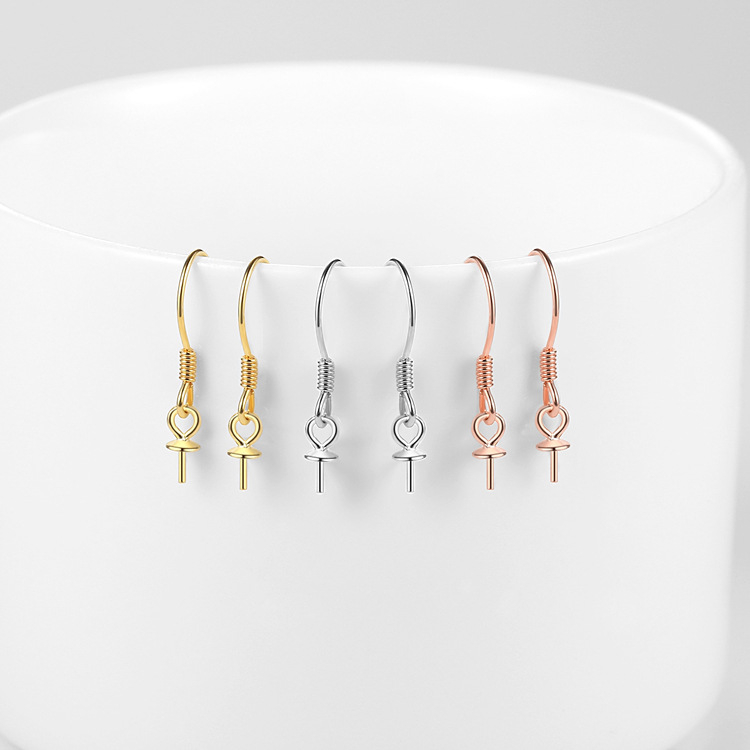 Ушна кука за обици – 925 стерлингово сребро, електроплатено, персонализируемо, обков за обици