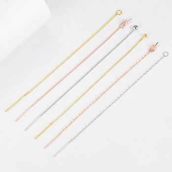 Autumn Jewelry S925 Sterling ezüst fülbevaló alkatrészek, DIY bojt készlet, 18K aranyozott bevonat