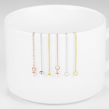 Autumn Jewelry S925 Sterling ezüst fülbevaló alkatrészek, DIY bojt készlet, 18K aranyozott bevonat