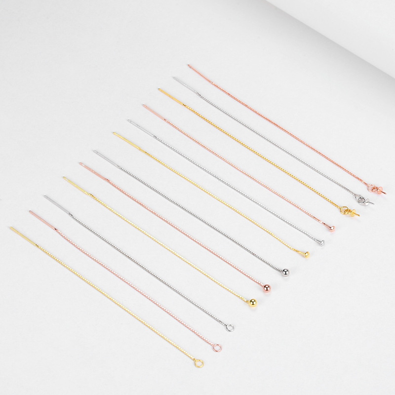 Autumn Jewelry S925 Sterling ezüst fülbevaló alkatrészek, DIY bojt készlet, 18K aranyozott bevonat