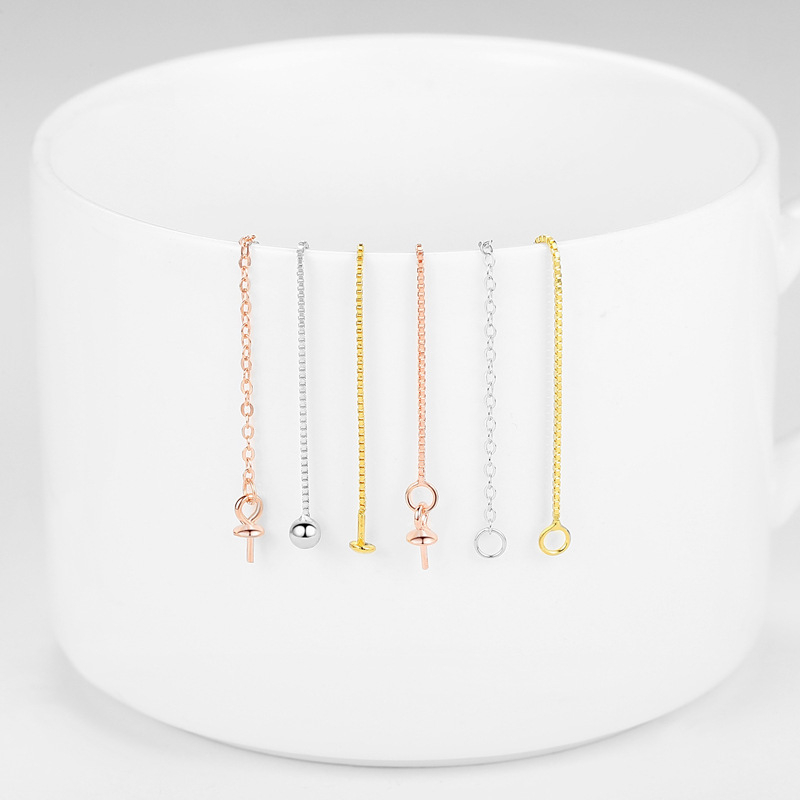 Autumn Jewelry S925 Sterling ezüst fülbevaló alkatrészek, DIY bojt készlet, 18K aranyozott bevonat