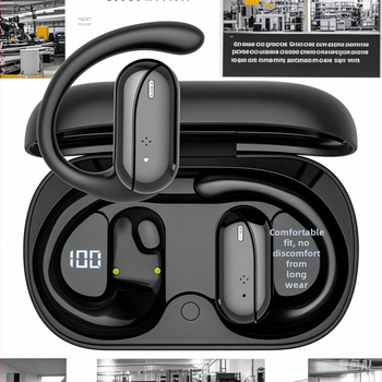 Bezdrôtové Bluetooth slúchadlá s potlačením hluku a vodotesným dizajnom (Bluetooth 5.4, dosah 25 m, výdrž batérie nad 8 h, digitálny displej)