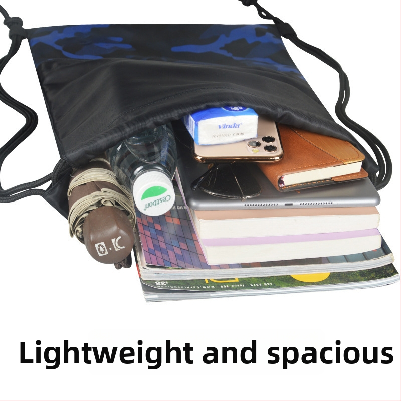 Športový batoh so šnúrkou, ľahký, unisex, dýchajúci zadný panel, vhodný na horolezectvo, veľká kapacita (Nylon; Polyesterové podšívka; zadný panel s krivkou; dýchajúci)