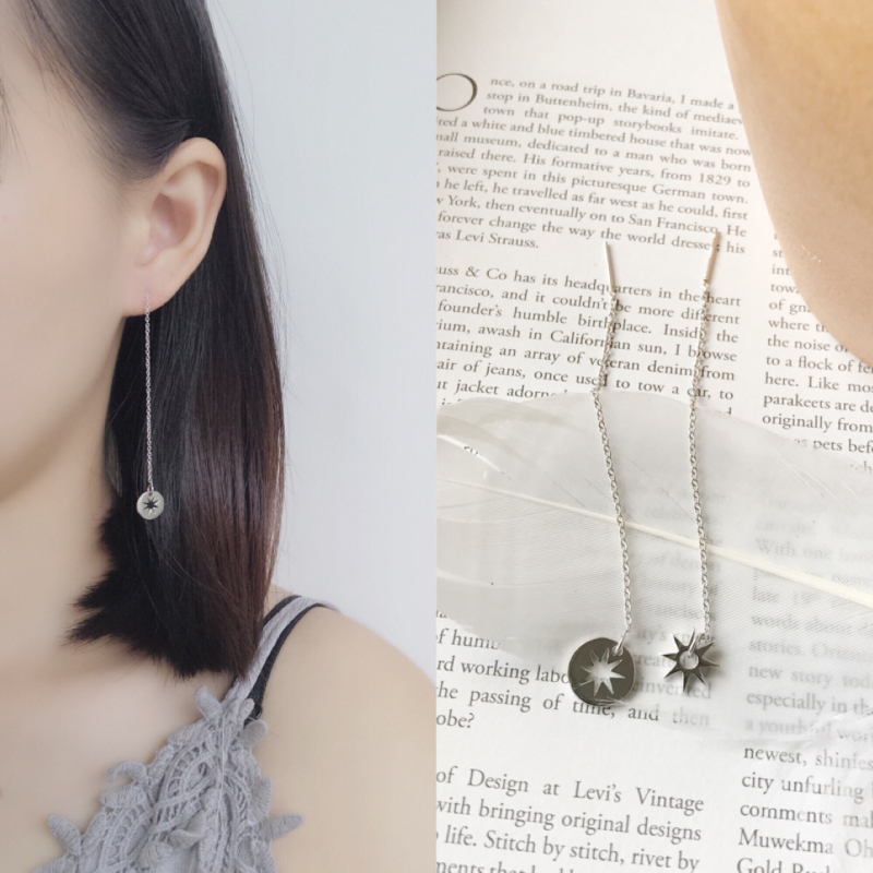 Kast 925 strieborné geometrické náušnice, Ins štýl, model E066